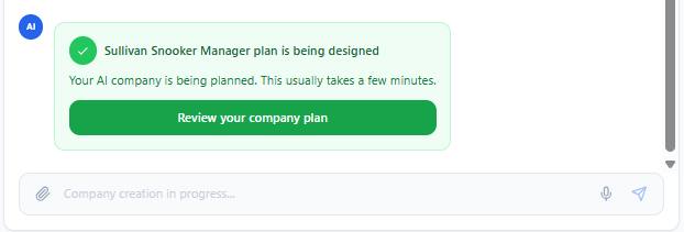 Sullivan Snooker Manager plan being designed.