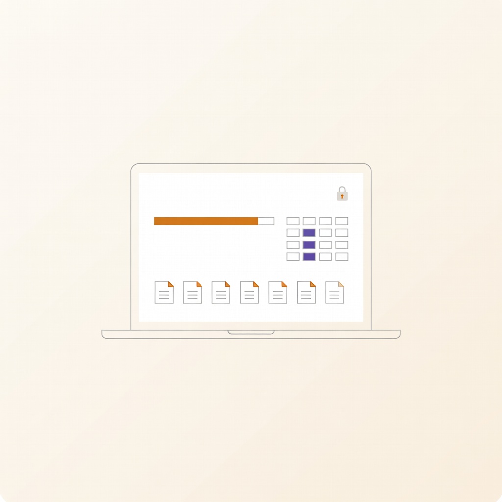 En laptop som visar ett kunddashboard med projektstatus