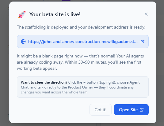 Your website goes live.